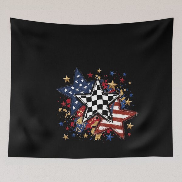 Item preview, Patriotic American Flag Racing Stars Paint Splatter Graphic designed and sold by Paper Drip.