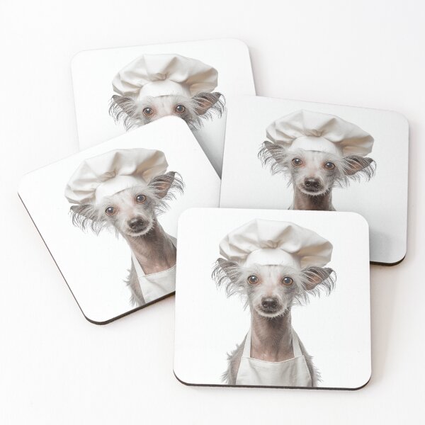 Item preview, Chinese Crested Chef Dog Funny Cooking Apron Hat Cute Pet Portrait designed and sold by LazyOwlStore.