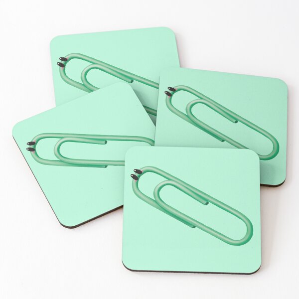 Item preview, Kawaii Green Paper Clip Office Stationery Art designed and sold by Designs By Amber.