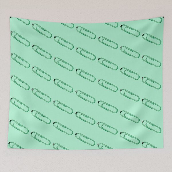 Item preview, Kawaii Green Paper Clip Office Stationery Art designed and sold by Designs By Amber.