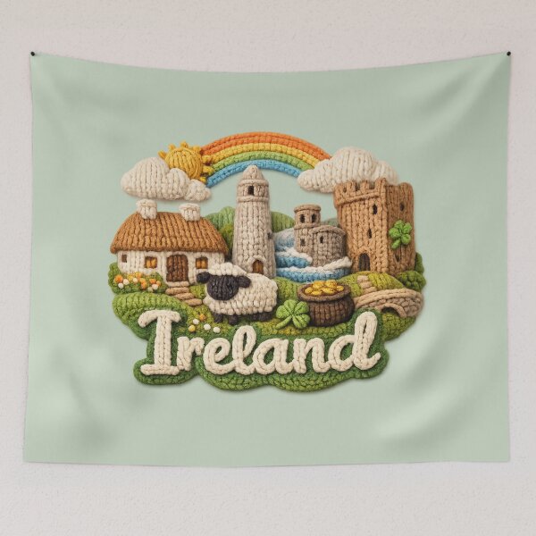 Item preview, Cute Knitted Ireland Landmark | Handmade Yarn Knit Travel Souvenir designed and sold by Moons Studio.