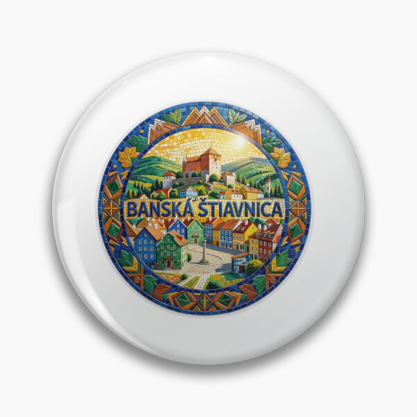 Item preview, Banska Stiavnica Heritage Mosaic Travel Sticker Summer Souvenir designed and sold by Imaginarium of Chaos falcon88 .