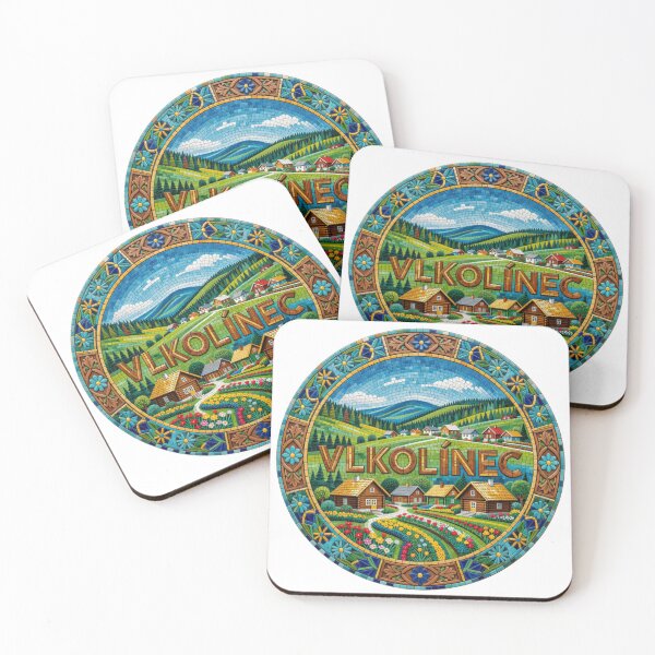 Item preview, Vlkolinec Wooden Village Mosaic Travel Sticker Summer Souvenir designed and sold by Imaginarium of Chaos falcon88 .