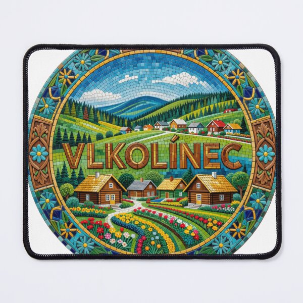 Item preview, Vlkolinec Wooden Village Mosaic Travel Sticker Summer Souvenir designed and sold by Imaginarium of Chaos falcon88 .