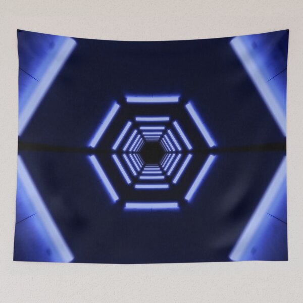 Item preview, Hexagonal Tunnel & Blue Neon Lights designed and sold by Electric Shock!! Design.