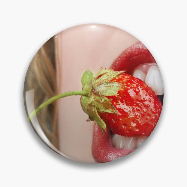 Item preview, Glossy Red Lips Bite a Strawberry designed and sold by Superview.