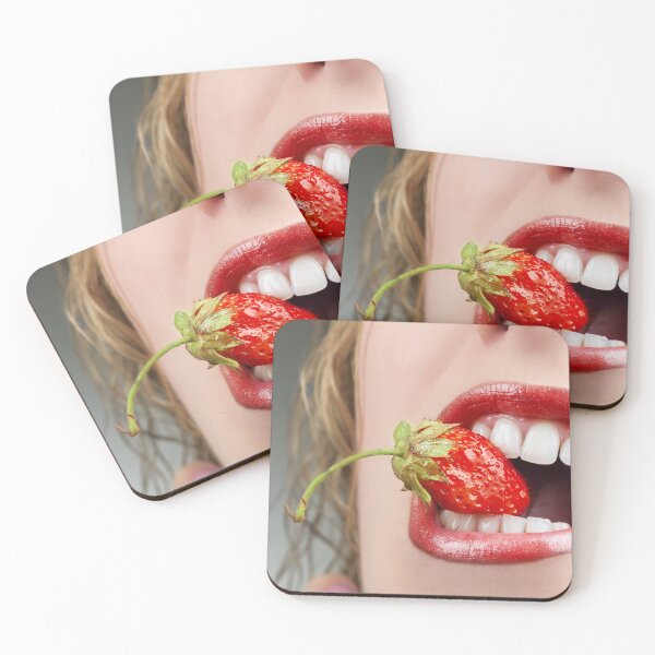 Item preview, Glossy Red Lips Bite a Strawberry designed and sold by Superview.
