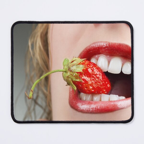 Item preview, Glossy Red Lips Bite a Strawberry designed and sold by Superview.