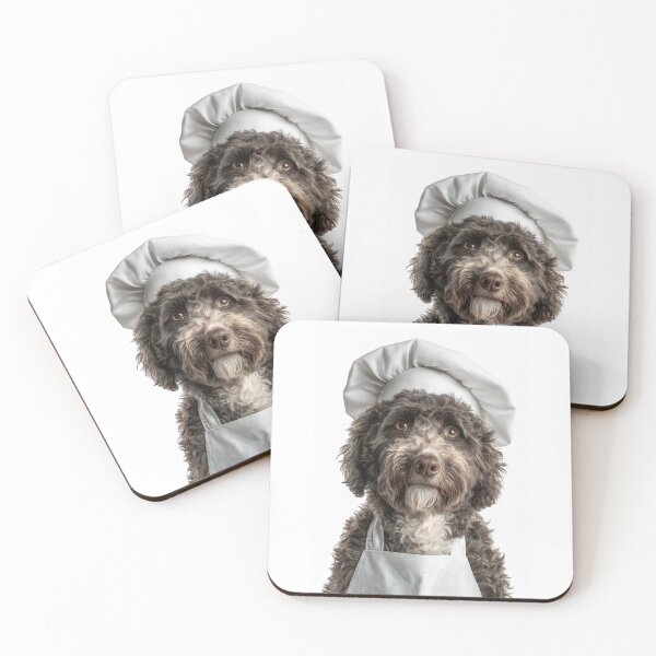 Item preview, Lagotto Romagnolo Chef Dog Funny Cooking Apron Hat Cute Pet Portrait designed and sold by LazyOwlStore.