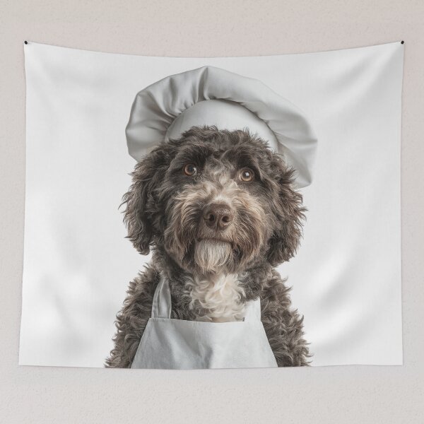 Item preview, Lagotto Romagnolo Chef Dog Funny Cooking Apron Hat Cute Pet Portrait designed and sold by LazyOwlStore.