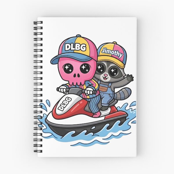 Item preview, DLBG Pink Skull & Jimothy Raccoon Jet Ski Adventure designed and sold by DLBG-STORE.