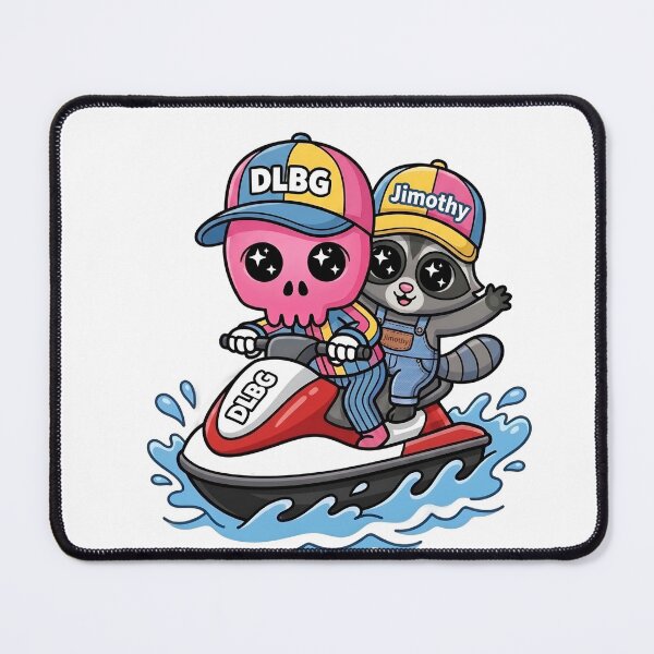 Item preview, DLBG Pink Skull & Jimothy Raccoon Jet Ski Adventure designed and sold by DLBG-STORE.