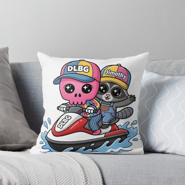 Item preview, DLBG Pink Skull & Jimothy Raccoon Jet Ski Adventure designed and sold by DLBG-STORE.