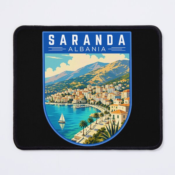 Item preview, Saranda (Sarandë) in Albania, Vintage Travel Art Badge designed and sold by MaateoDesign.