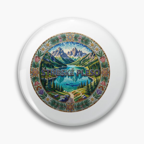 Item preview, Strbske Pleso Alpine Lake Mosaic Travel Sticker Summer Souvenir designed and sold by Imaginarium of Chaos falcon88 .