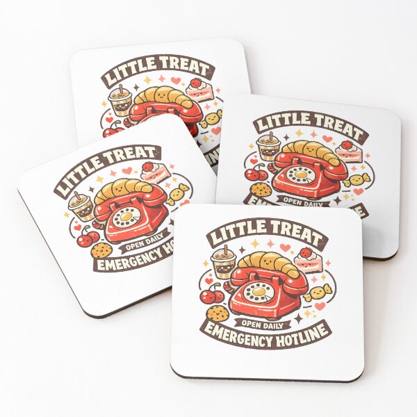Item preview, Little Treat Emergency Hotline - Retro Foodie Slogan Art designed and sold by Doodle Souq.
