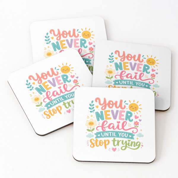 Item preview, You Never Fail Until You Stop Trying Motivational Quote Inspirational Saying designed and sold by RetroMini2026.