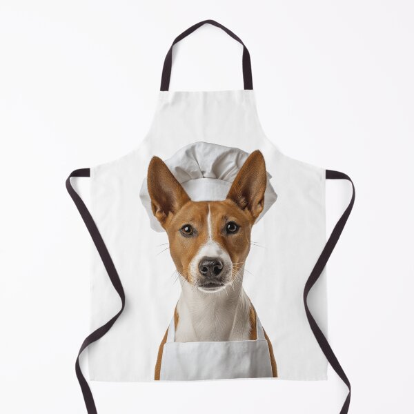 Item preview, Basenji Chef Dog Funny Cooking Apron Hat Cute Pet Portrait designed and sold by LazyOwlStore.