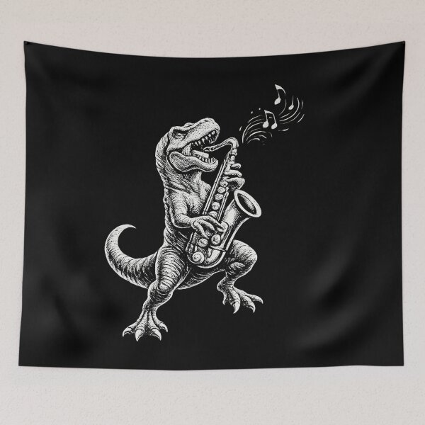 Item preview, Funny T-Rex Playing Saxophone Dinosaur Musician Design designed and sold by LiftyGifts.