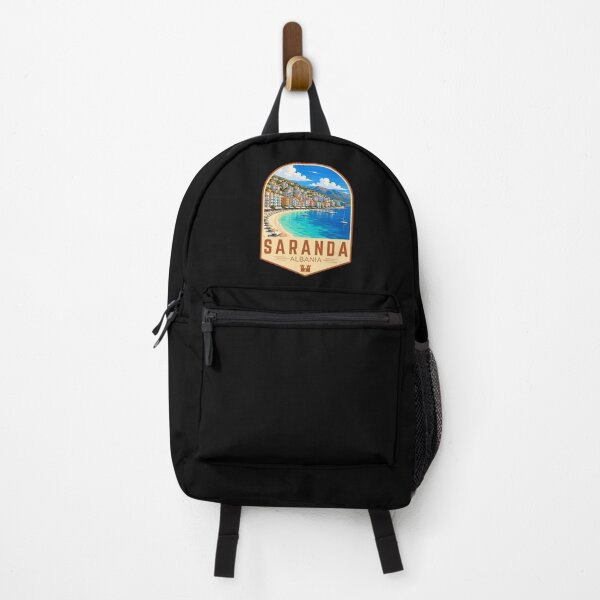 Item preview, Saranda (Sarandë) in Albania, Retro Travel Art Emblem designed and sold by MaateoDesign.