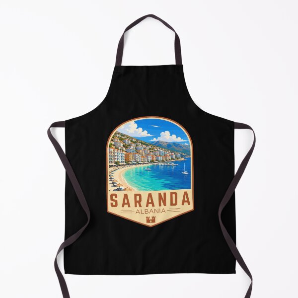 Item preview, Saranda (Sarandë) in Albania, Retro Travel Art Emblem designed and sold by MaateoDesign.