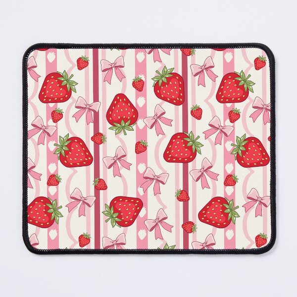 Item preview, Cute Strawberry & Pink Bow Seamless Pattern | Kawaii Coquette Aesthetic Digital Design designed and sold by romyca creation_22.