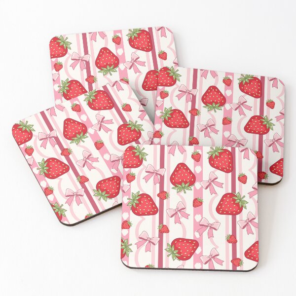 Item preview, Cute Strawberry & Pink Bow Seamless Pattern | Kawaii Coquette Aesthetic Digital Design designed and sold by romyca creation_22.