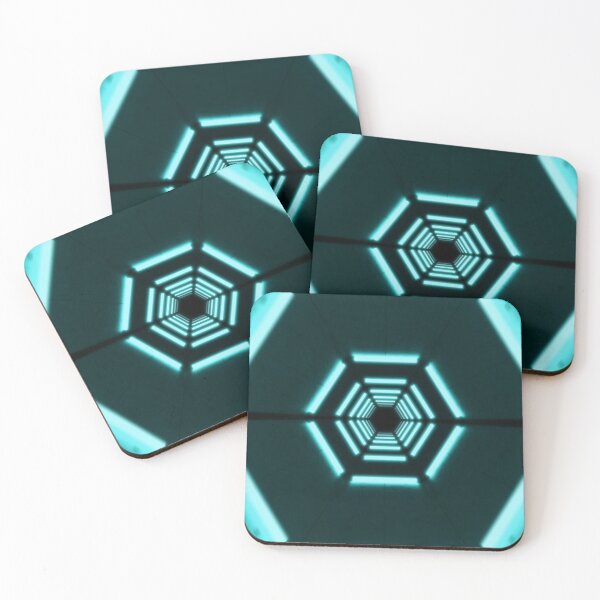 Item preview, Hexagonal Tunnel & Cyan Neon Lights designed and sold by Electric Shock!! Design.