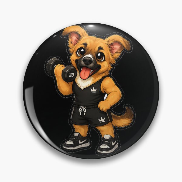 Item preview, Cute Gym Dog Kawaii Sticker | Fitness Puppy Lifting Dumbbell designed and sold by LeonixPrint.