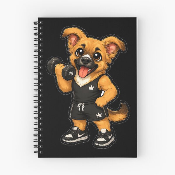 Item preview, Cute Gym Dog Kawaii Sticker | Fitness Puppy Lifting Dumbbell designed and sold by LeonixPrint.