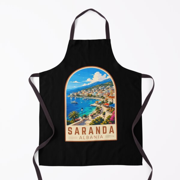 Item preview, Saranda (Sarandë) in Albania, Vintage Travel Art Emblem designed and sold by MaateoDesign.