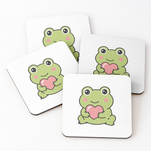 Item preview, Cute Kawaii Frog Holding Pink Heart Sticker designed and sold by VectorForge Studio.