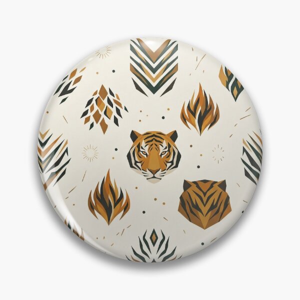 Item preview, Modern Symmetrical Tiger Pattern – Luxury Warm Linen & Amber Wallpaper designed and sold by OpenDreamArts.