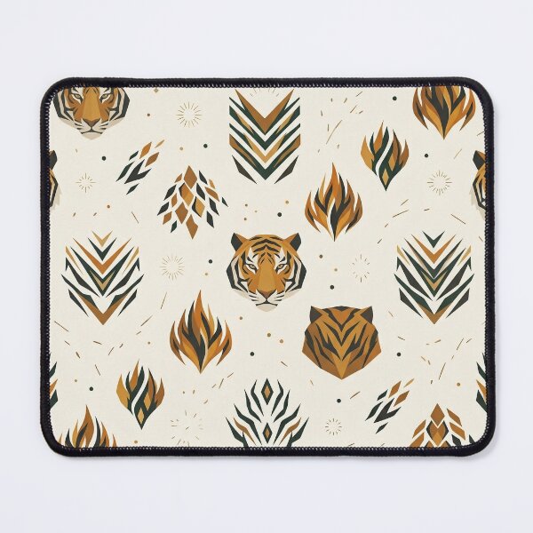 Item preview, Modern Symmetrical Tiger Pattern – Luxury Warm Linen & Amber Wallpaper designed and sold by OpenDreamArts.
