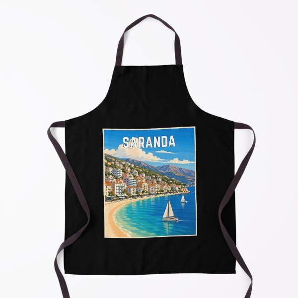 Item preview, Saranda (Sarandë) in Albania, Vintage Art Travel Landscape designed and sold by MaateoDesign.