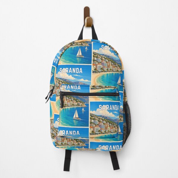 Item preview, Saranda (Sarandë) in Albania, Vintage Art Travel Landscape designed and sold by MaateoDesign.