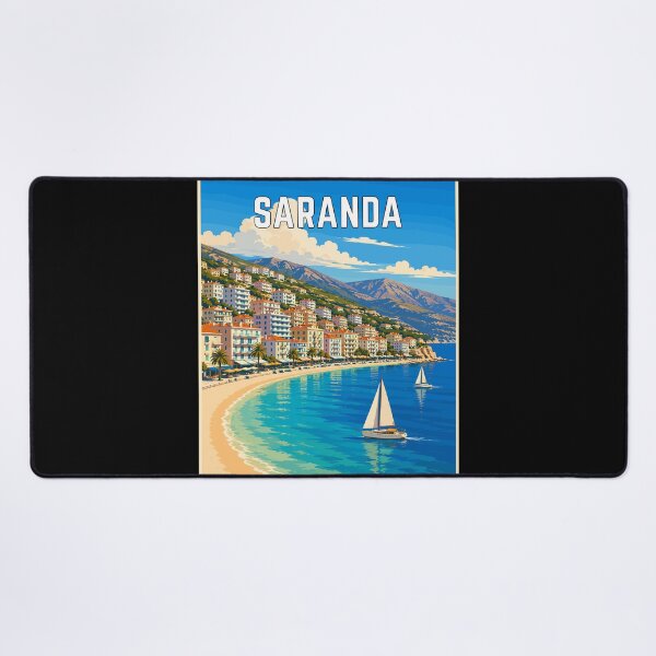 Item preview, Saranda (Sarandë) in Albania, Vintage Art Travel Landscape designed and sold by MaateoDesign.