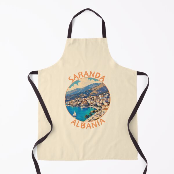 Item preview, Saranda (Sarandë) in Albania, Retro Travel Art Circle Emblem designed and sold by MaateoDesign.