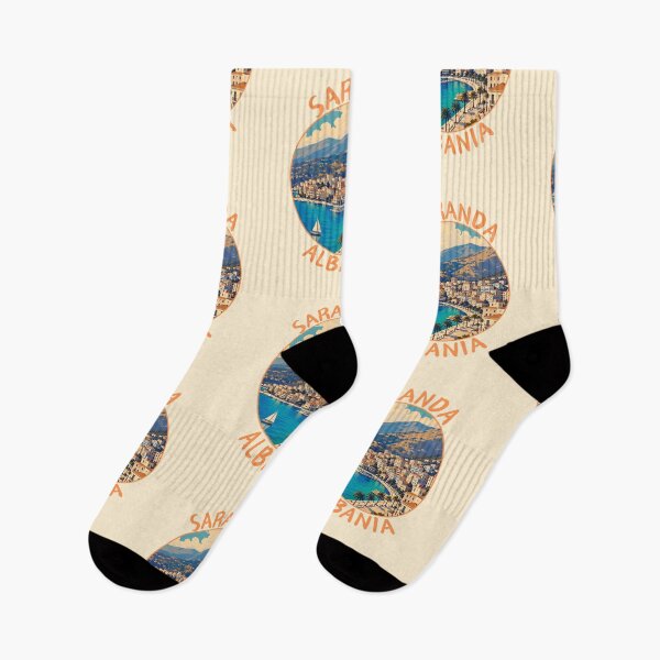 Item preview, Saranda (Sarandë) in Albania, Retro Travel Art Circle Emblem designed and sold by MaateoDesign.