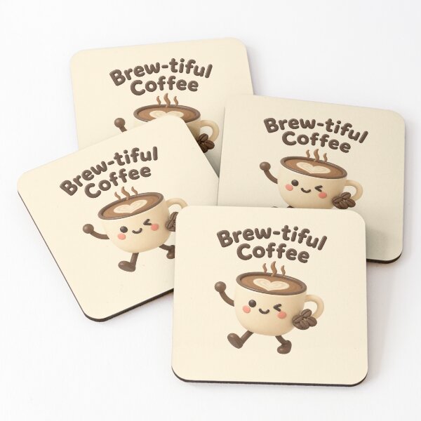 Item preview, Brew-tiful Coffee | Cute Kawaii Coffee Cup Pun Illustration designed and sold by Eathusiast.