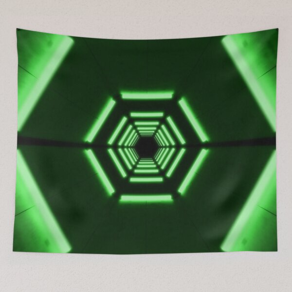 Item preview, Hexagonal Tunnel & Green Neon Lights designed and sold by Electric Shock!! Design.