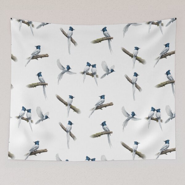 Item preview, Asian Paradise Flycatcher Blue Headed Bird Set Wildlife Aesthetic designed and sold by Rehnair.