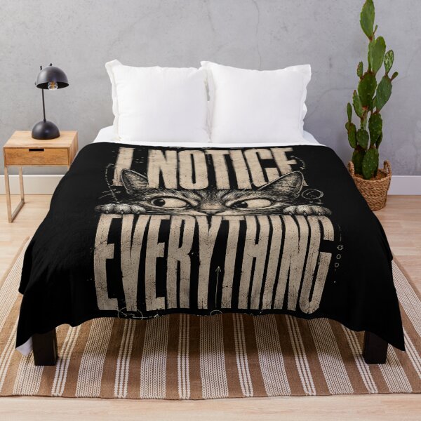 Item preview, I Notice Everything Funny Cat Vintage Retro Blueprint Graphic Art designed and sold by AbderraimArt.