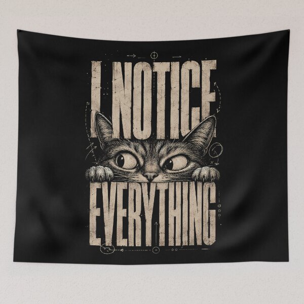 Item preview, I Notice Everything Funny Cat Vintage Retro Blueprint Graphic Art designed and sold by AbderraimArt.