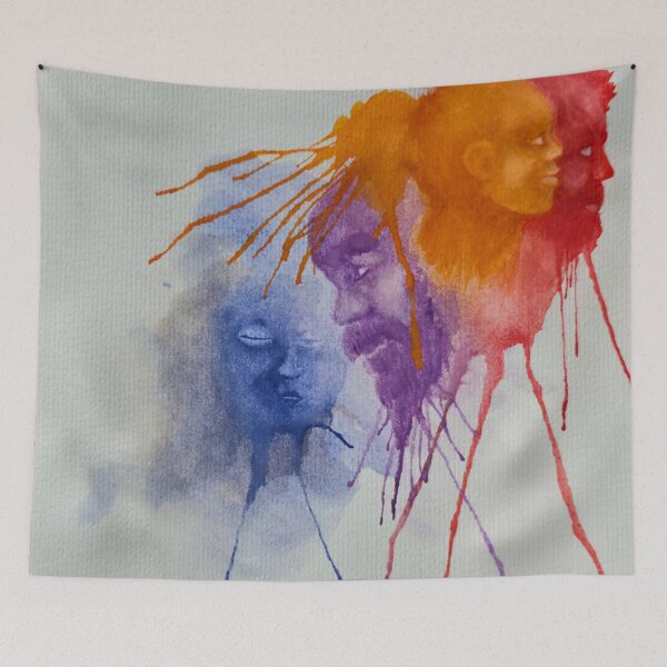 Item preview, Traces of Life – Abstract Watercolor Portrait designed and sold by MAVALFI.