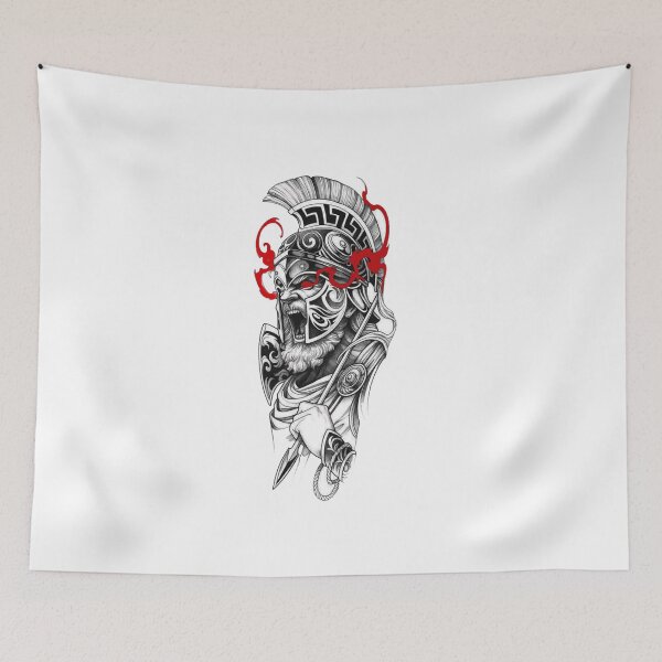 Item preview, Spartan Warrior Skull Style designed and sold by Mystic & Celestial Art.