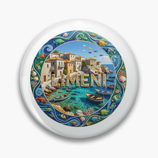 Item preview, Limeni Seaside Mosaic Travel Sticker Summer Souvenir designed and sold by Imaginarium of Chaos falcon88 .