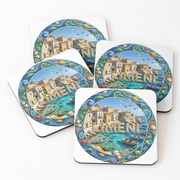 Item preview, Limeni Seaside Mosaic Travel Sticker Summer Souvenir designed and sold by Imaginarium of Chaos falcon88 .