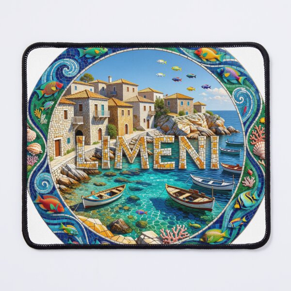 Item preview, Limeni Seaside Mosaic Travel Sticker Summer Souvenir designed and sold by Imaginarium of Chaos falcon88 .