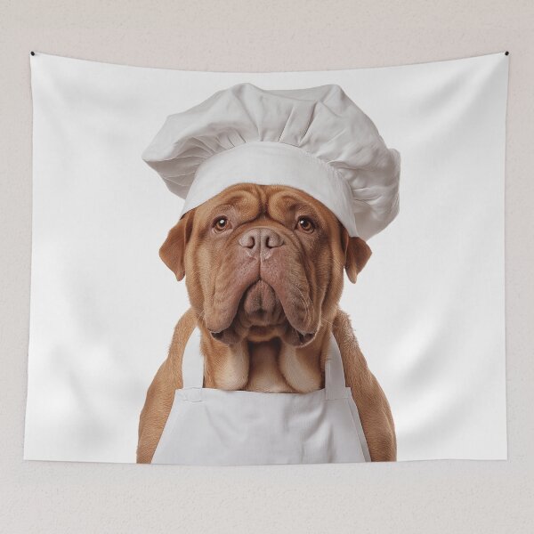 Item preview, Dogue de Bordeaux Chef Dog Funny Cooking Apron Hat Cute Pet Portrait designed and sold by LazyOwlStore.